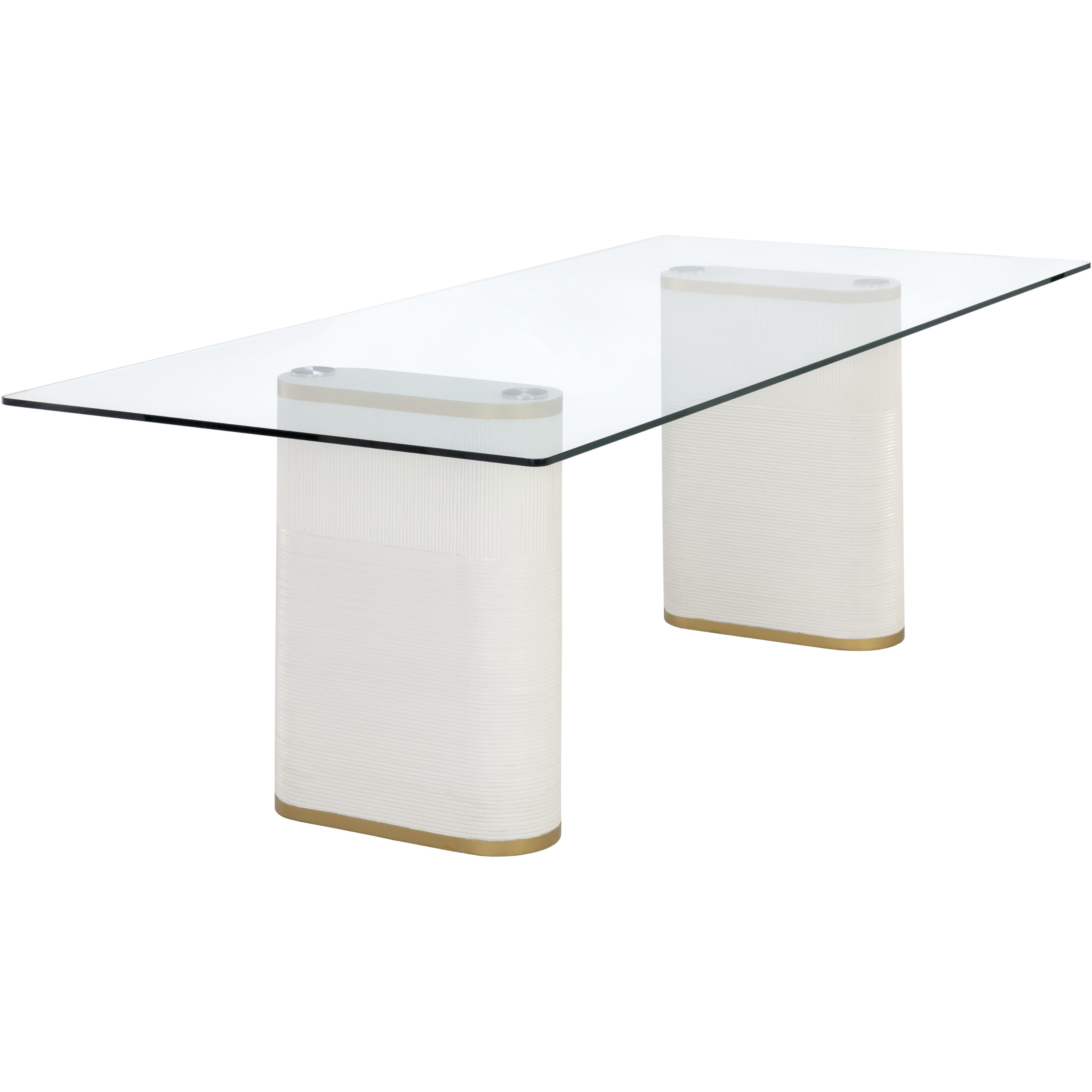 Aemond 86.5 X 41.25 inch Clear / White Outdoor Dining Table
